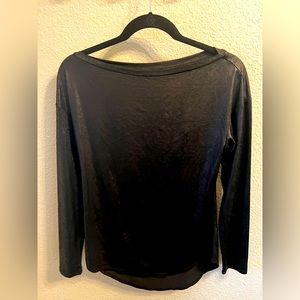 Bisou Bisou blouse top shirt women's XL faux leather